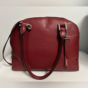 Danier Classic Red Leather Shoulder Bag